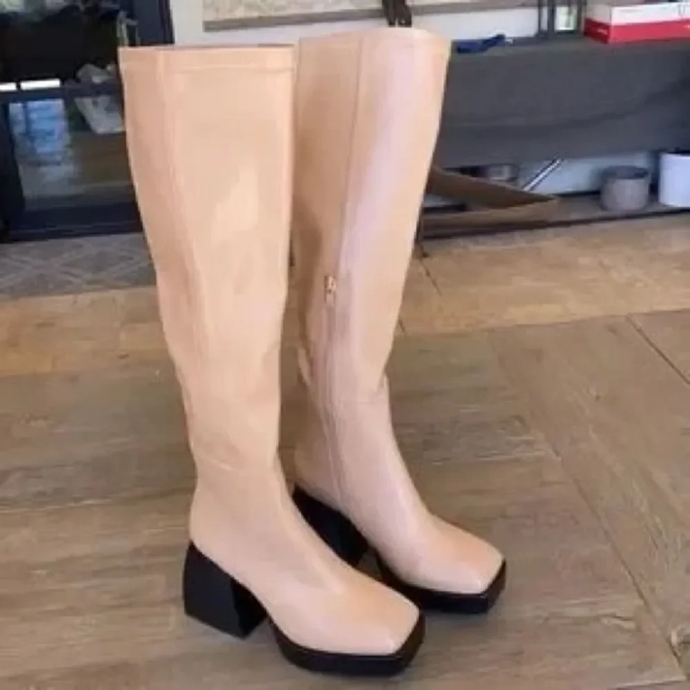 New Free People x Jeffrey Campbell Daphne Second Skin Platform Boots US 10